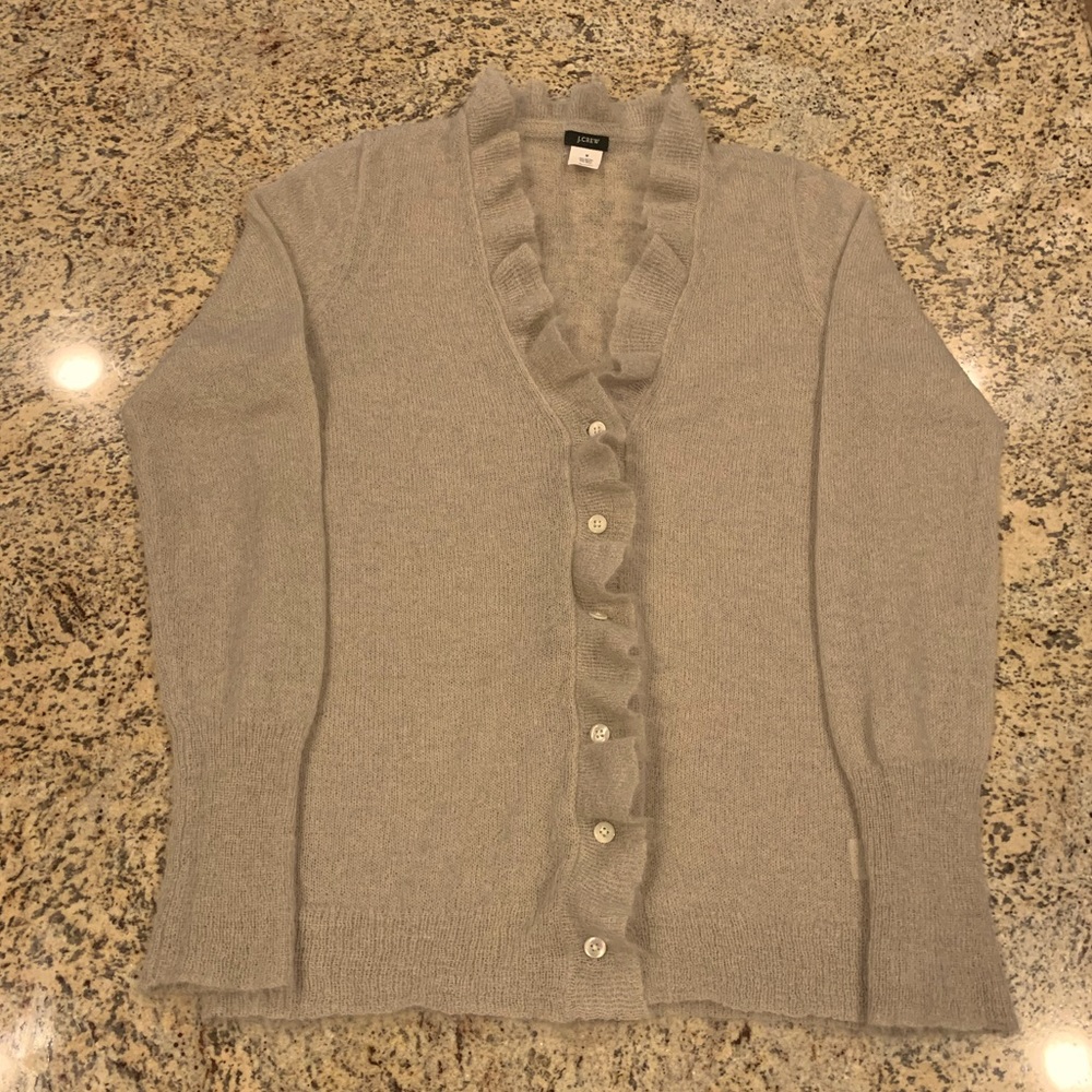 J. Crew Ruffle Front Mohair Blend Cardigan